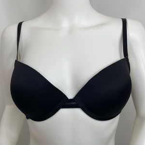 Vince Camuto Bra 36C Black Lace Adjustable Padded Stretchy Polyester Spandex
